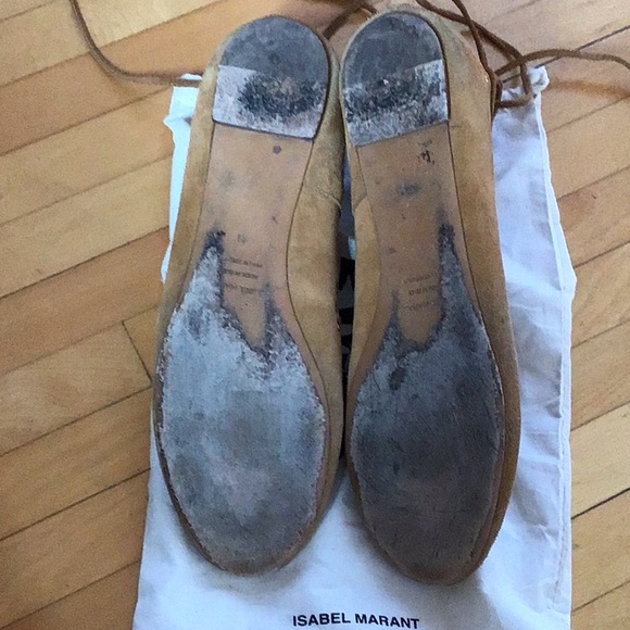 Isabel marant ballerinas in used condition size FR41 (US9.5-10) in tan suede - Picture 4 of 6